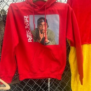 Poetic Justice Men's Red Graphic Hoodie